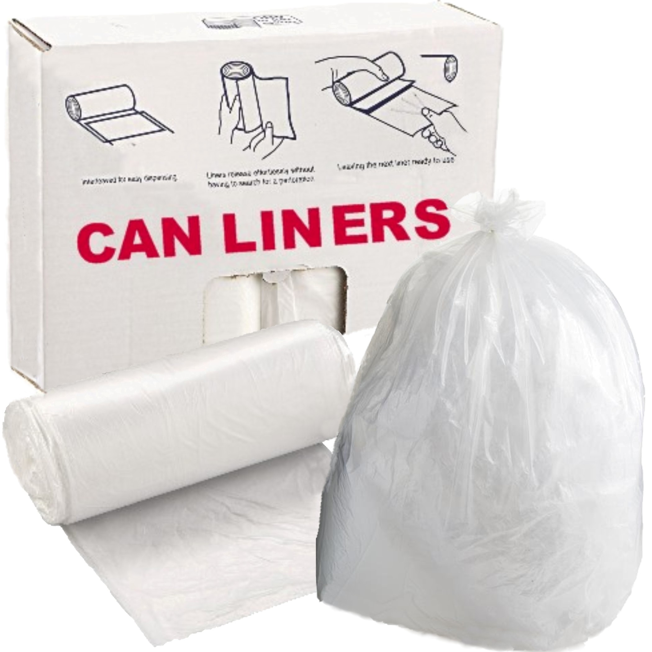 10 Gal 6 mic Clear Trash Bags (Case of 1000) DRJ Safety, Inc.